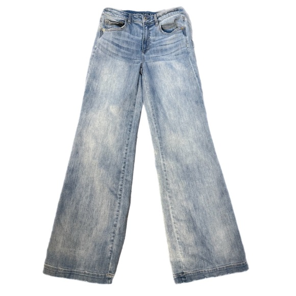 American Eagle Outfitters Light Wash Wide Leg Jeans Extra Long - Picture 2 of 6